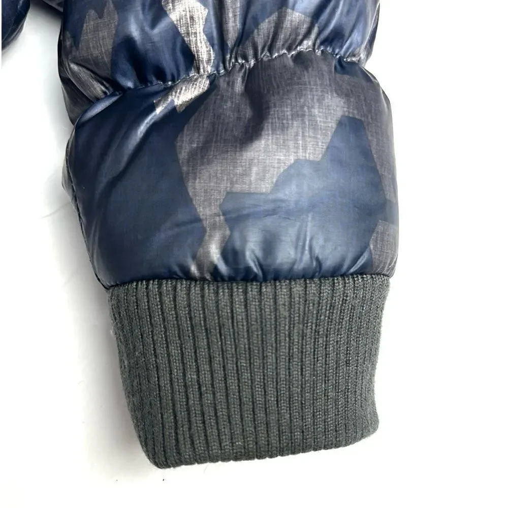Appaman Down Hooded Puffer Baby Boys Gray Navy Blue Camo 12-18 m